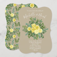 Casamento Floral Amarelo e Khaki Ecru Rosa