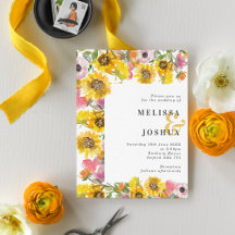 Casamento Floral Amarelo e Rosa Negrito