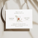 Convite Casamento Floral Ampersand Elegant Watercolor<br><div class="desc">O convite de casamento elegante apresenta uma amante adornada com flores pintadas de aquarela em branco,  verde e terracota,  com suas iniciais. Para uma personalização mais avançada deste design,  clique no BOTÃO FERRAMENTA DESIGN AZUL acima! Itens correspondentes também estão disponíveis.</div>