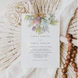 Convite Casamento Floral Aquarela