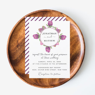 Convite Casamento Floral Aquarela Jungle de Verão
