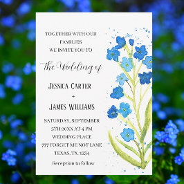 Convite Casamento Floral Aquarela Não Me Esqueças