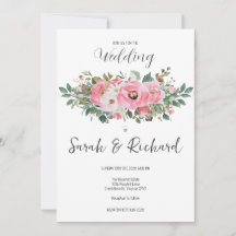 Casamento Floral Aquarela Rosa Primavera Verão