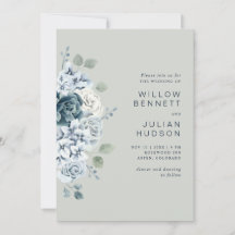 Casamento Floral Aquarela Verde Oliva Moderno