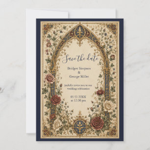 Convite Casamento Floral Arco Botânico Gótico Medieval