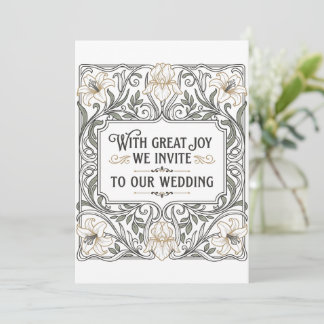 Convite Casamento Floral Art Nouveau