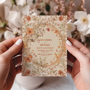 Convite Casamento Floral Art Nouveau Vintage