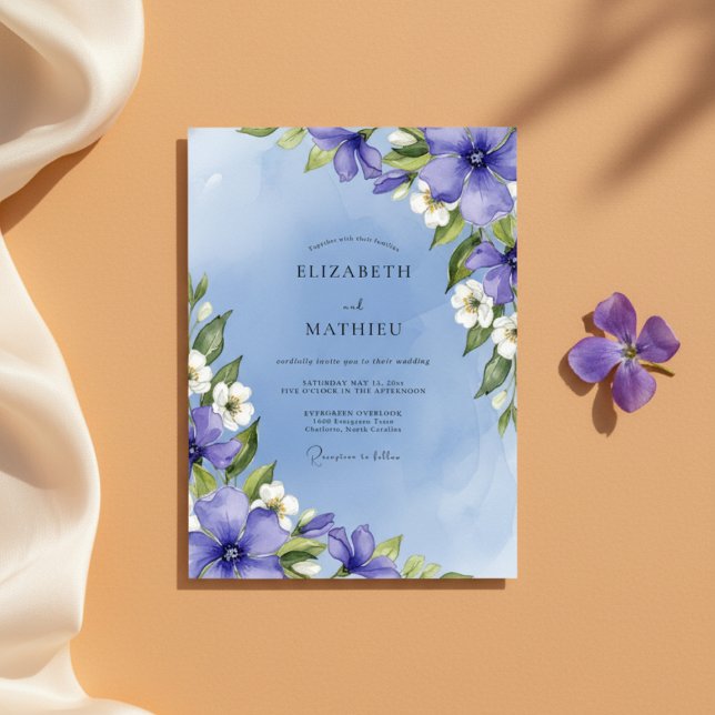 Convite Casamento Floral Artístico Lavanda (Criador carregado)
