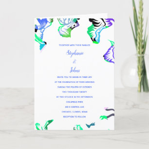 Convite Casamento Floral Azul Branco Boho Verão Primavera