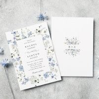 Casamento Floral Azul Branco Verde Elegante  