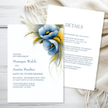 Casamento Floral Azul e Amarelo Tudo em Um