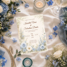 Casamento Floral Azul Elegante