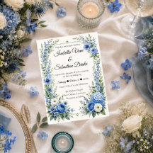 Casamento Floral Azul Elegante e Empolado