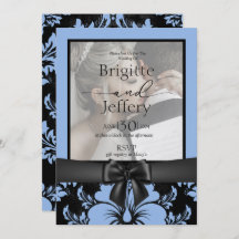 Casamento floral azul elegante salvar a data