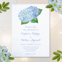 Casamento Floral Azul Hydrangea Watercolor