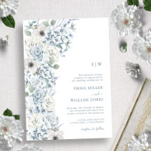 Casamento Floral Azul Monogramado