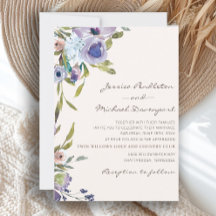 Casamento Floral Azul Púrpura Elegante Lilac Roxo