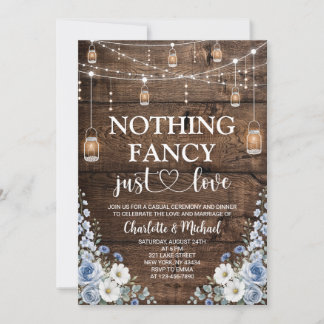 Convite Casamento Floral Azul Rústico Nada Chique Só Amor