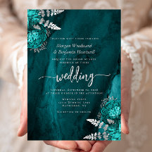 Casamento Floral Azul Turquesa Prateado Elegante