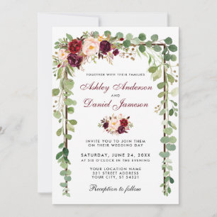 Convite Casamento Floral B da Madeira Botânica