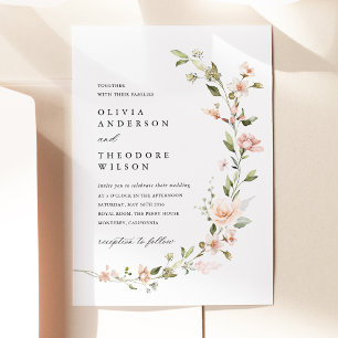 Convite Casamento Floral Beijo de Pêssego