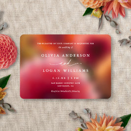 Convite Casamento Floral Blur Moderno Elegante Verão Outon