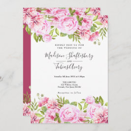 Convite Casamento Floral Blush Pink Peony Greenery