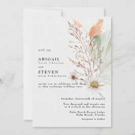 Convite Casamento Floral Boêmio Romântico