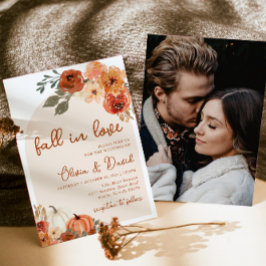 Convite Casamento Floral Boho Abóbora Outono Amor