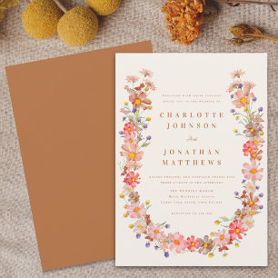 Convite Casamento Floral Boho de Outono