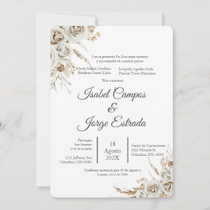 Convite Casamento Floral Boho Espanhol