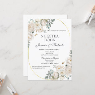 Convite Casamento Floral Boho Espanhol