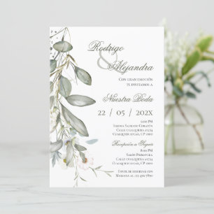 Convite Casamento Floral Boho Espanhol