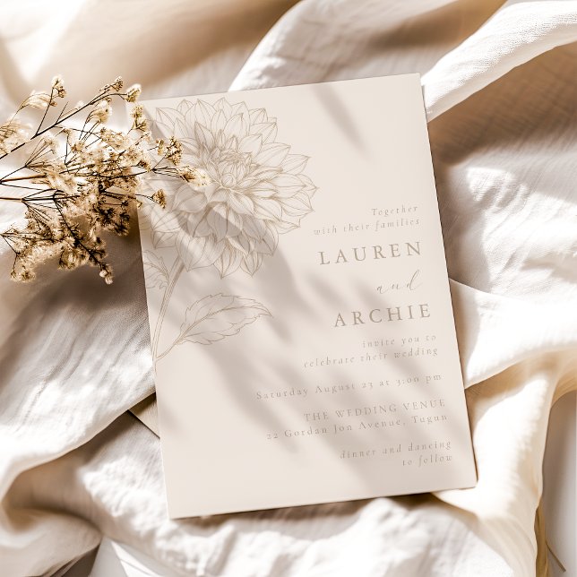 Convite Casamento Floral Boho Marfim Vintage (Criador carregado)