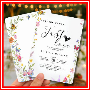 Convite Casamento Floral Boho Nada Luxuoso, Apenas Amor 