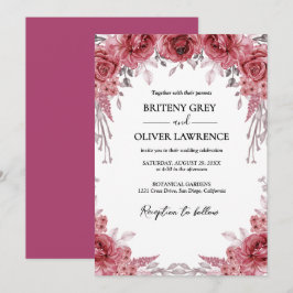 Convite Casamento Floral Boho Neutro Rústico