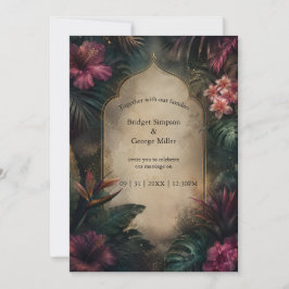 Convite Casamento Floral Boho Palmeiras Havaiano Tropical