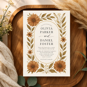 Convite Casamento Floral Boho Rústico