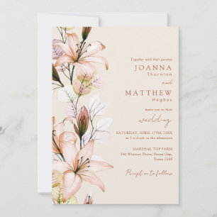 Convite Casamento Floral Boho Rústico de Outono