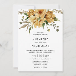 Convite Casamento Floral Boho Rústico Moderno