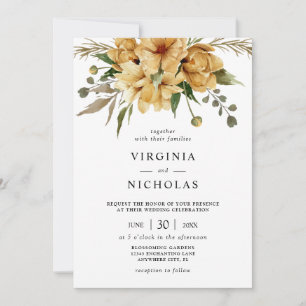 Convite Casamento Floral Boho Rústico Moderno