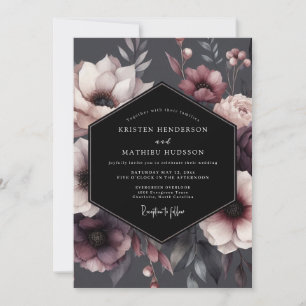 Convite Casamento Floral Borgonha Temperamental