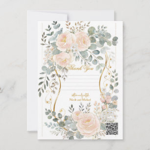 Convite Casamento Floral Botânico Blush Peony & Eucalyptus