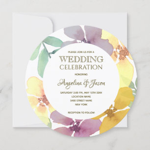 Convite Casamento Floral Botânico Boho Roxo