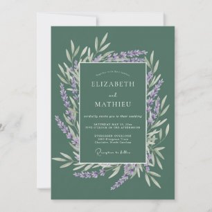 Convite Casamento Floral Botânico de Lavanda Salvia