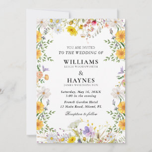 Convite Casamento Floral Botânico Elegante com Verdura