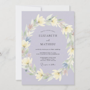 Convite Casamento Floral Botânico Luminoso de Lavanda