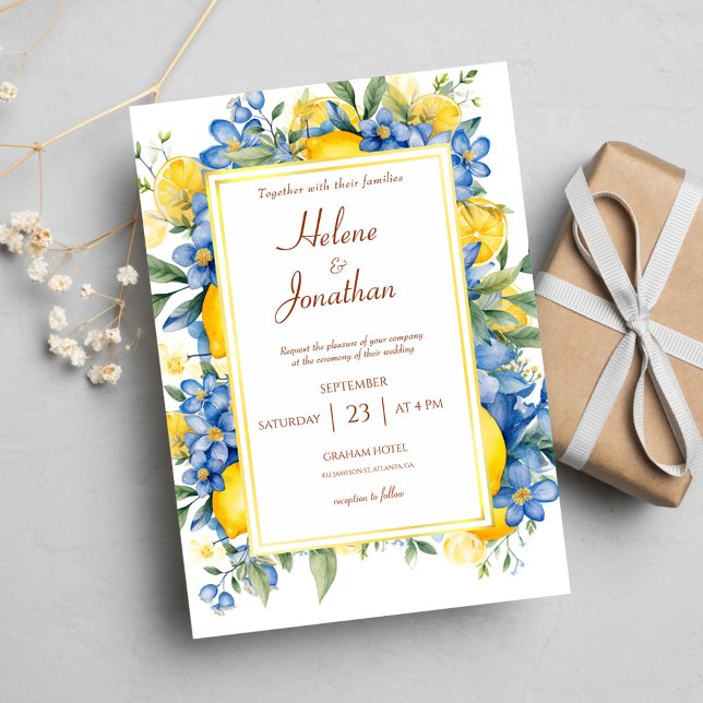 Convite Casamento Floral Botânico Moderno Elegante (Elegant Modern Botanical Floral Wedding Invitation)