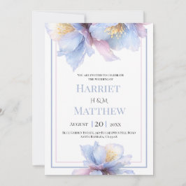 Convite Casamento Floral Botânico Pastel Artístico