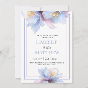 Convite Casamento Floral Botânico Pastel Artístico
